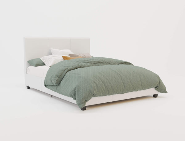 Como White Faux Leather Bed Frame