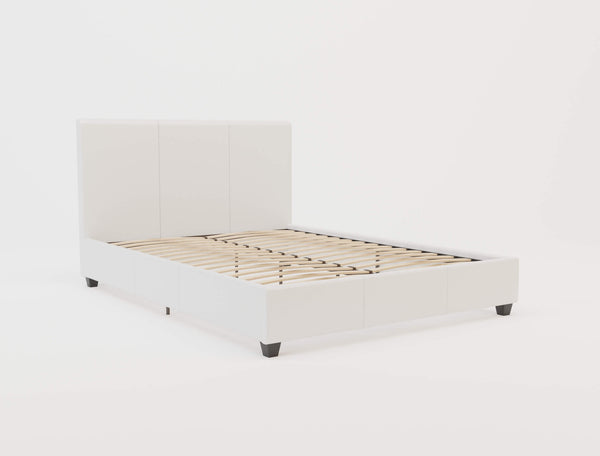 Como White Faux Leather Bed Frame