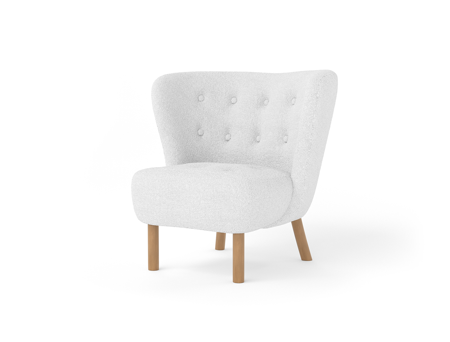 Kaeda White Sherpa Armchair