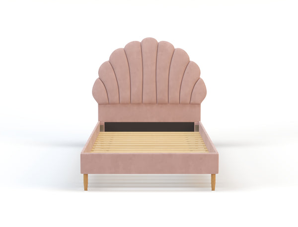 Charlotte Shell Pink Velvet Bed Frame