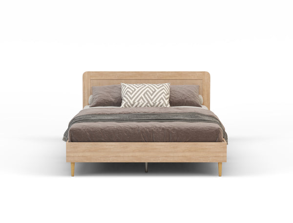 Venus Wooden Rattan Natural Bed Frame