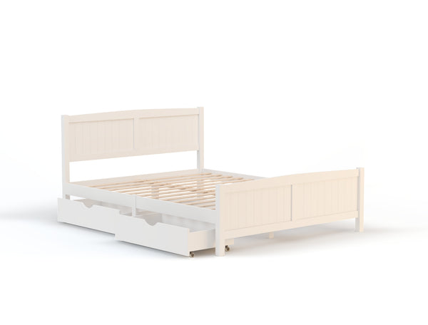 Monty Wooden White 2 x Drawer Bed Frame