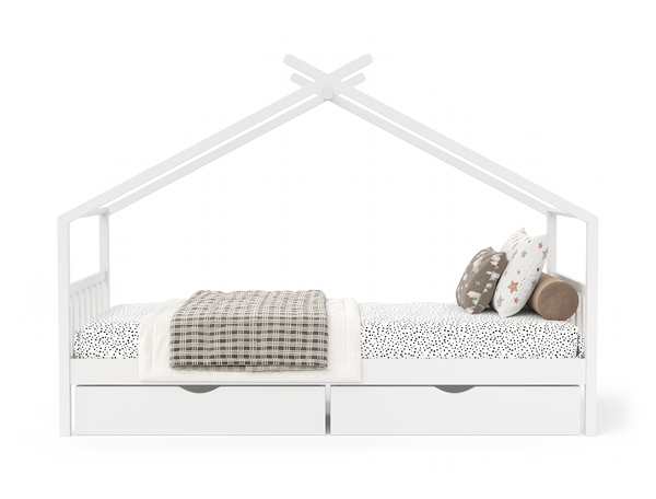 Parker White Pine + 2 Drawers Kid House Bed