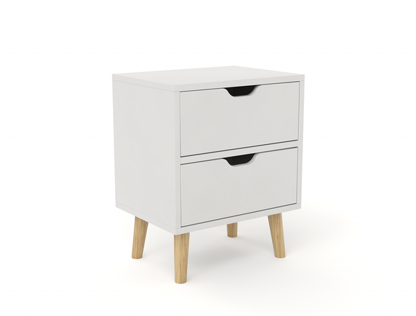 Luca White Bedside Table