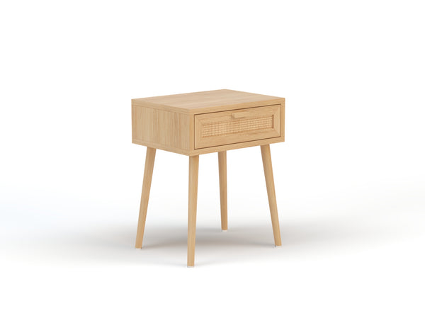 Miller Rattan Natural Bedside Table