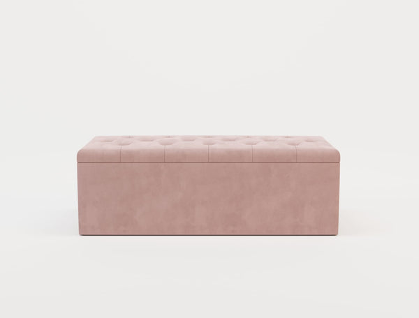Selina Pink Velvet Ottoman