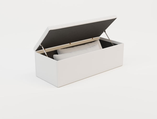 Oxford White Faux Leather Ottoman