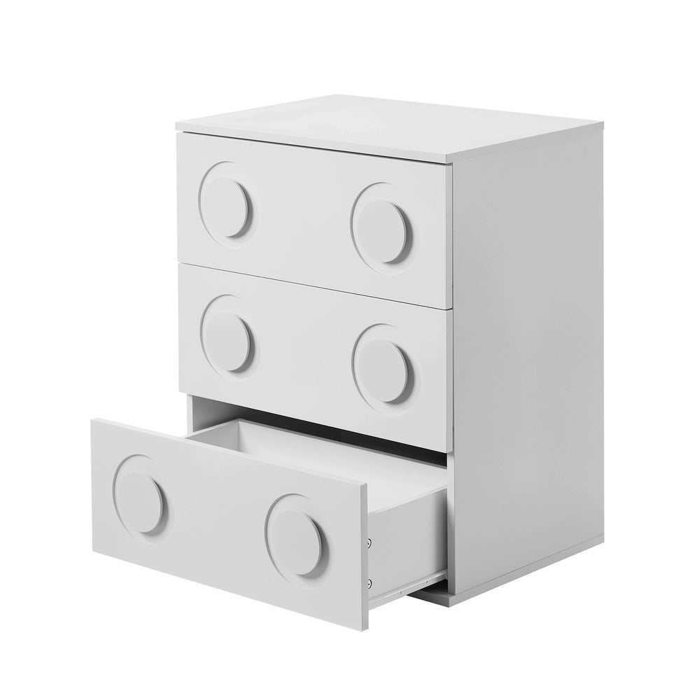 Haven 3 Chest of Drawers Cabinet Bedroom Dresser Night Stand White