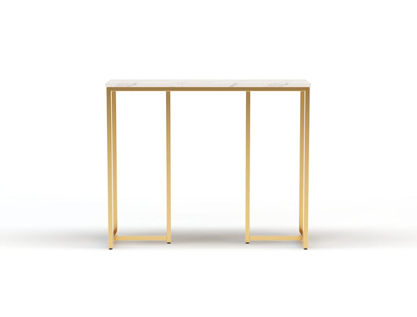 Millie Console Table White Top / Gold Frame