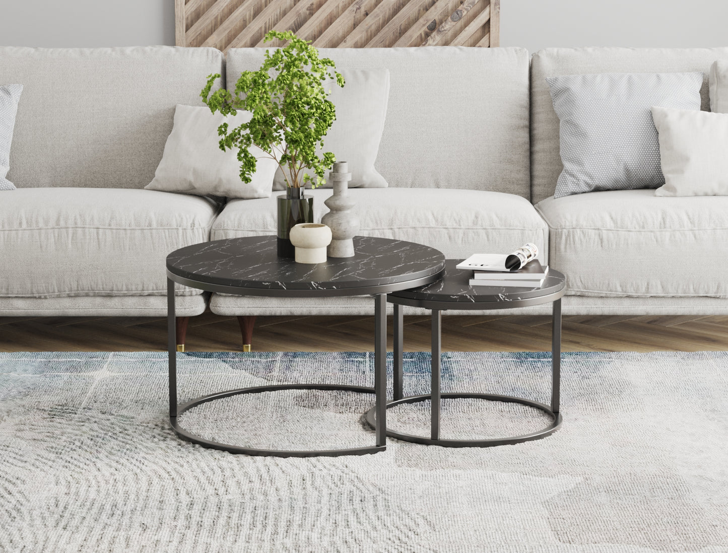 Boston Balck Marble Nesting Coffee Table