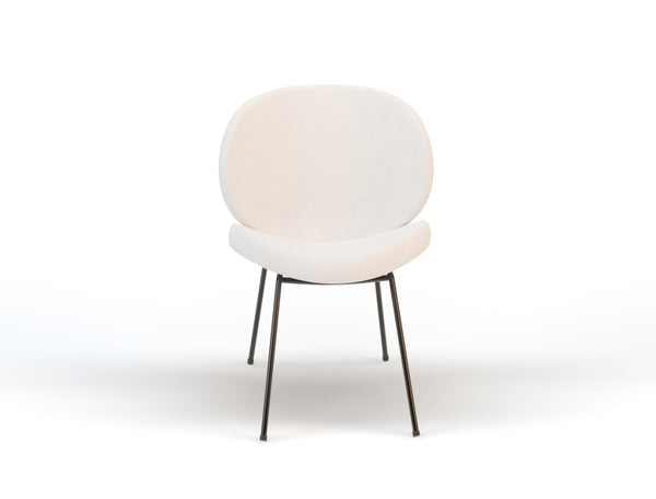 Set of 2 Charlie White Boucle Chairs