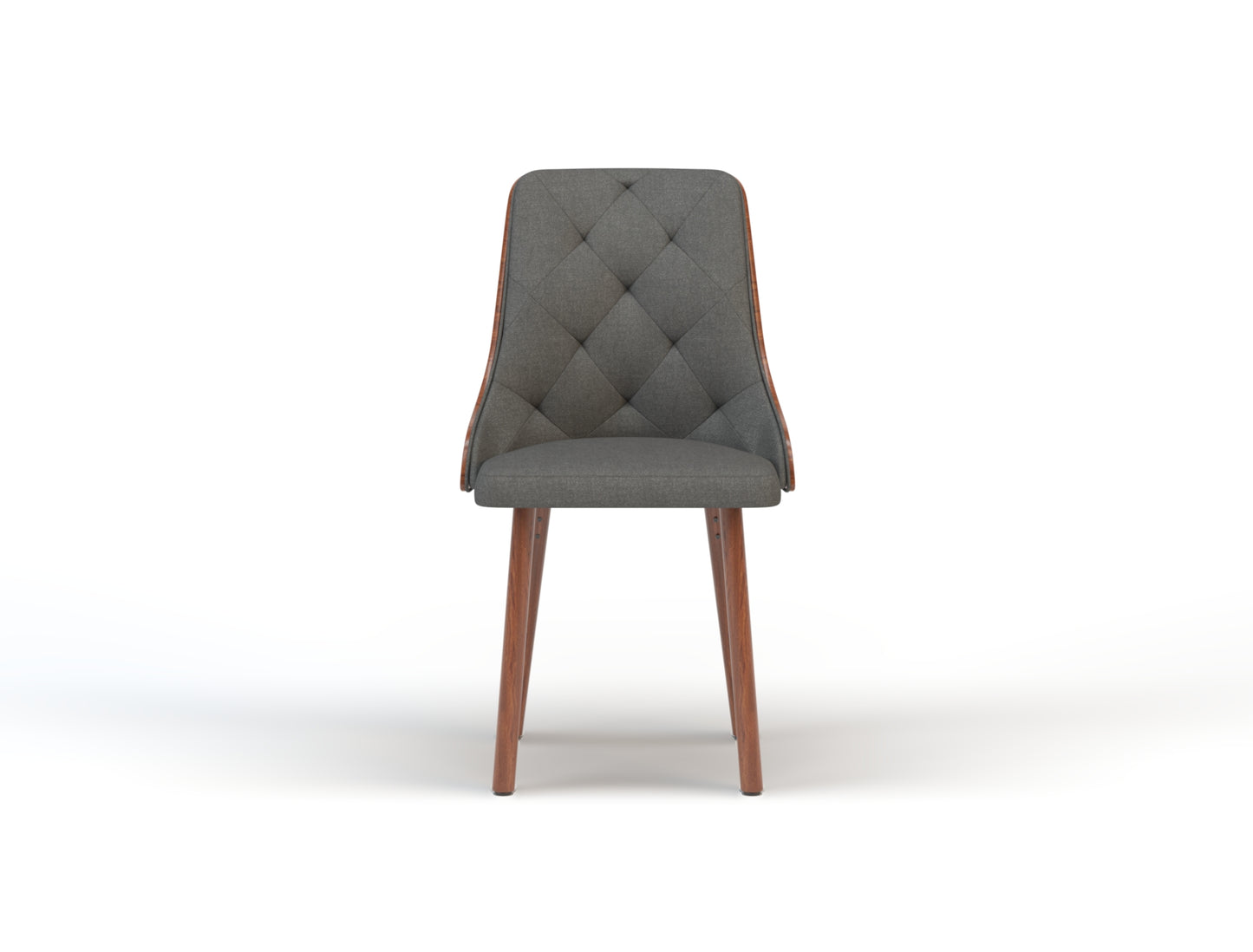 Set of 2 Nova Grey / Walnut Fabric Chairs