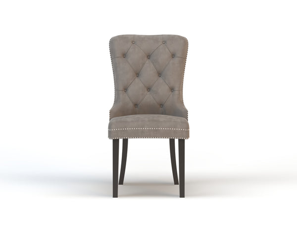 Set of 2 Louie Grey Velvet Chairs