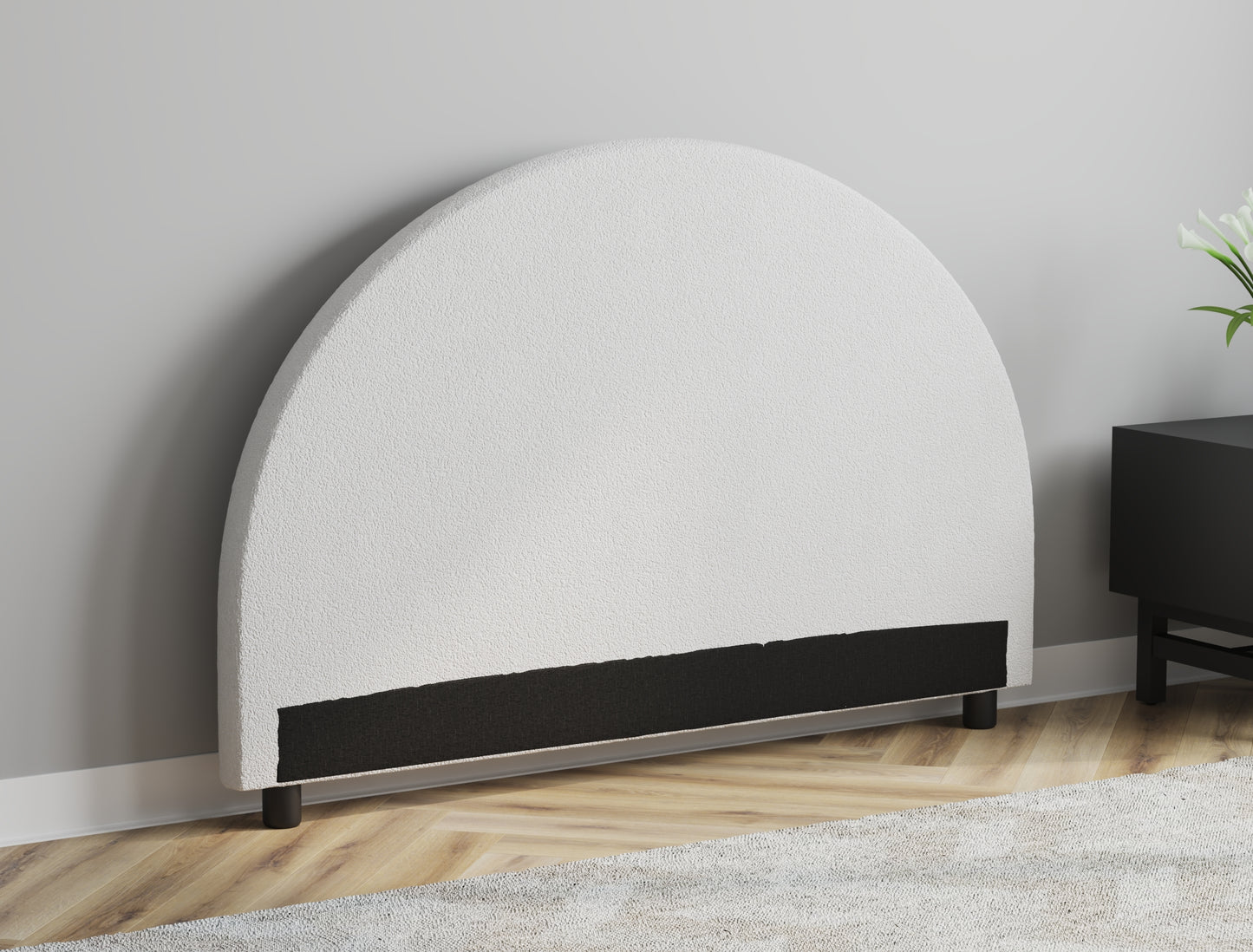 Charlotte White Round Boucle Bed Head