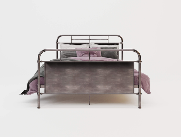 Kingston Brown Metal Queen Bed Frame