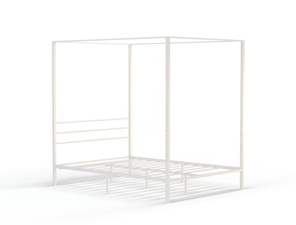 Hero Canopy Metal White Bed Frame