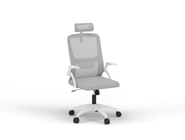 Archer Ergonomic Office Chair Light Grey Mesh/ White Frame