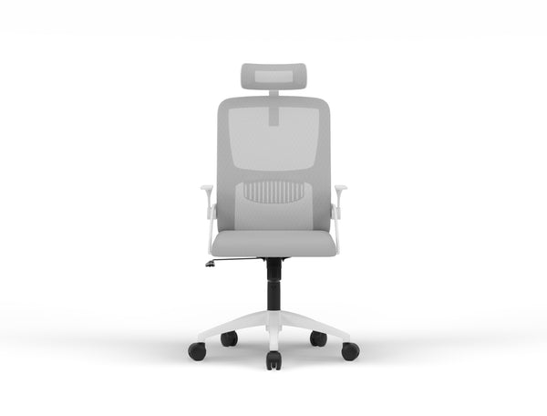 Archer Ergonomic Office Chair Light Grey Mesh/ White Frame