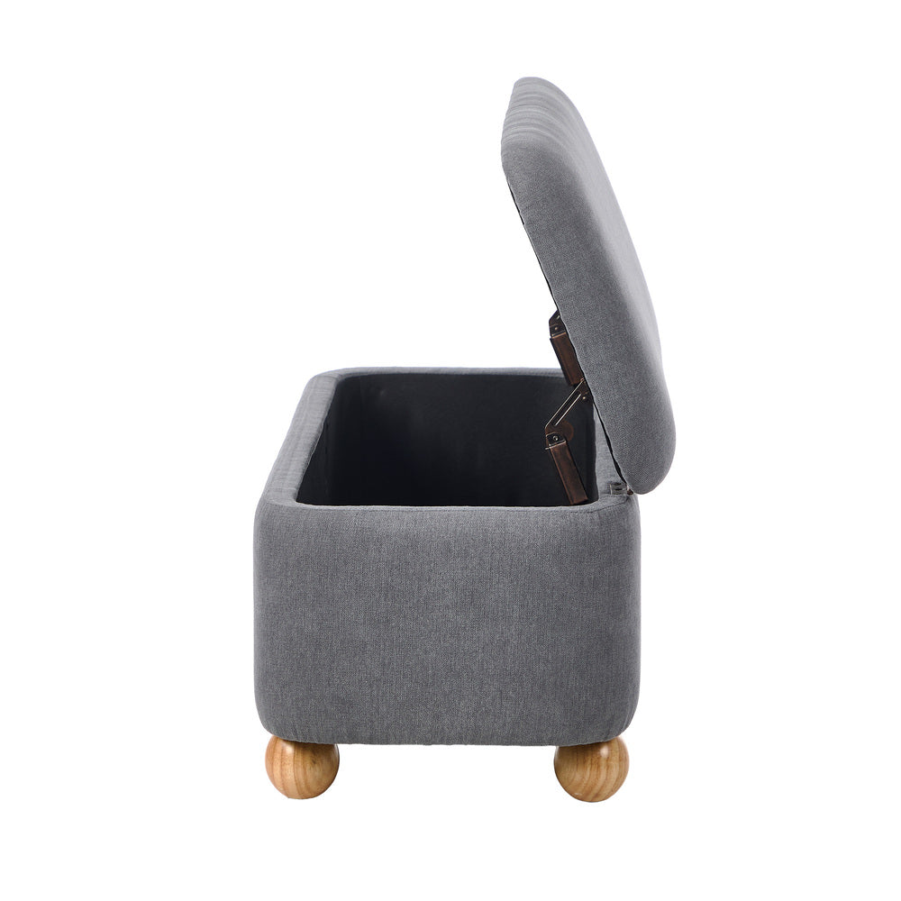 Bali Grey Linen Ottoman