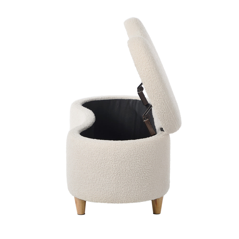 Belize Beige Teddy Ottoman