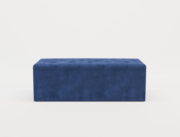 Selina Blue Velvet Ottoman