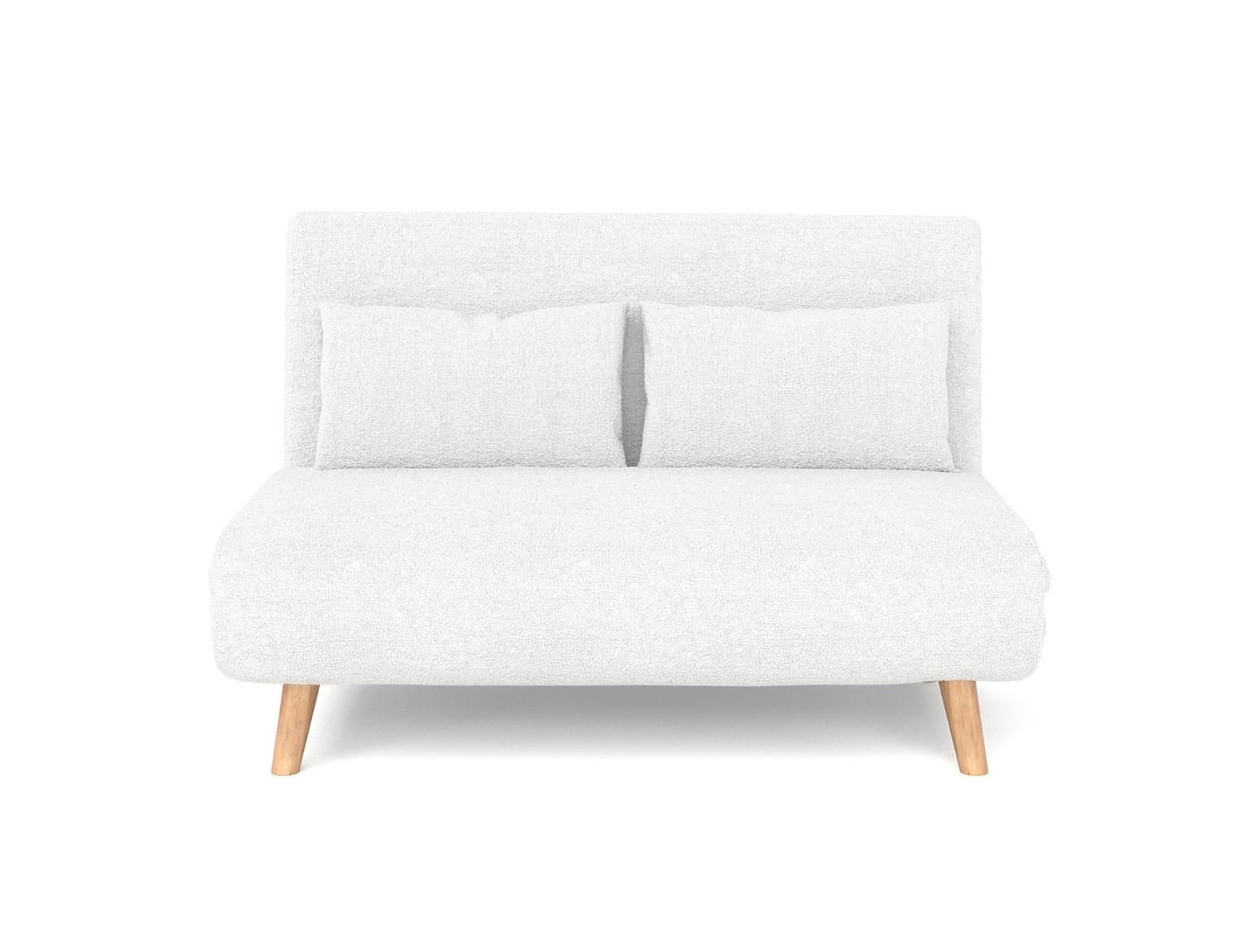 Theo 2 Seater White Sherpa Fabric Sofa Bed