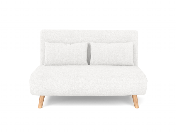 Theo 2 Seater White Sherpa Fabric Sofa Bed