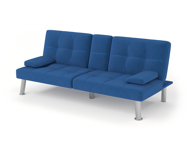 Candice 3-Seater Blue Velvet Sofa Bed