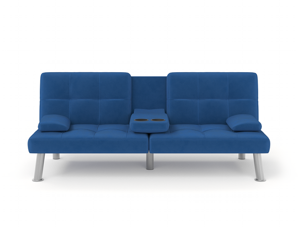Candice 3-Seater Blue Velvet Sofa Bed