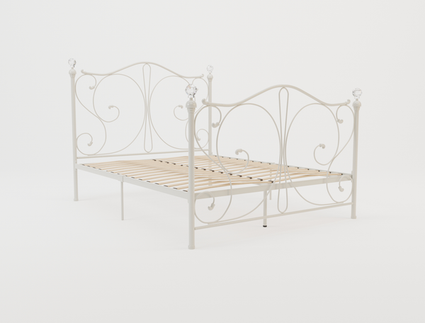 Sophie White Metal King Bed Frame