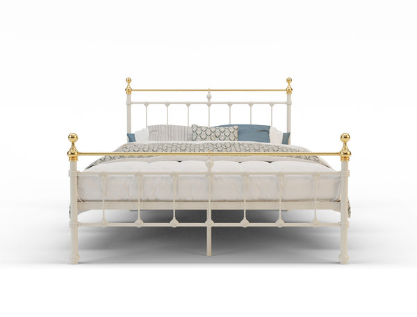 Elizabeth White / Gold Metal Bed Frame