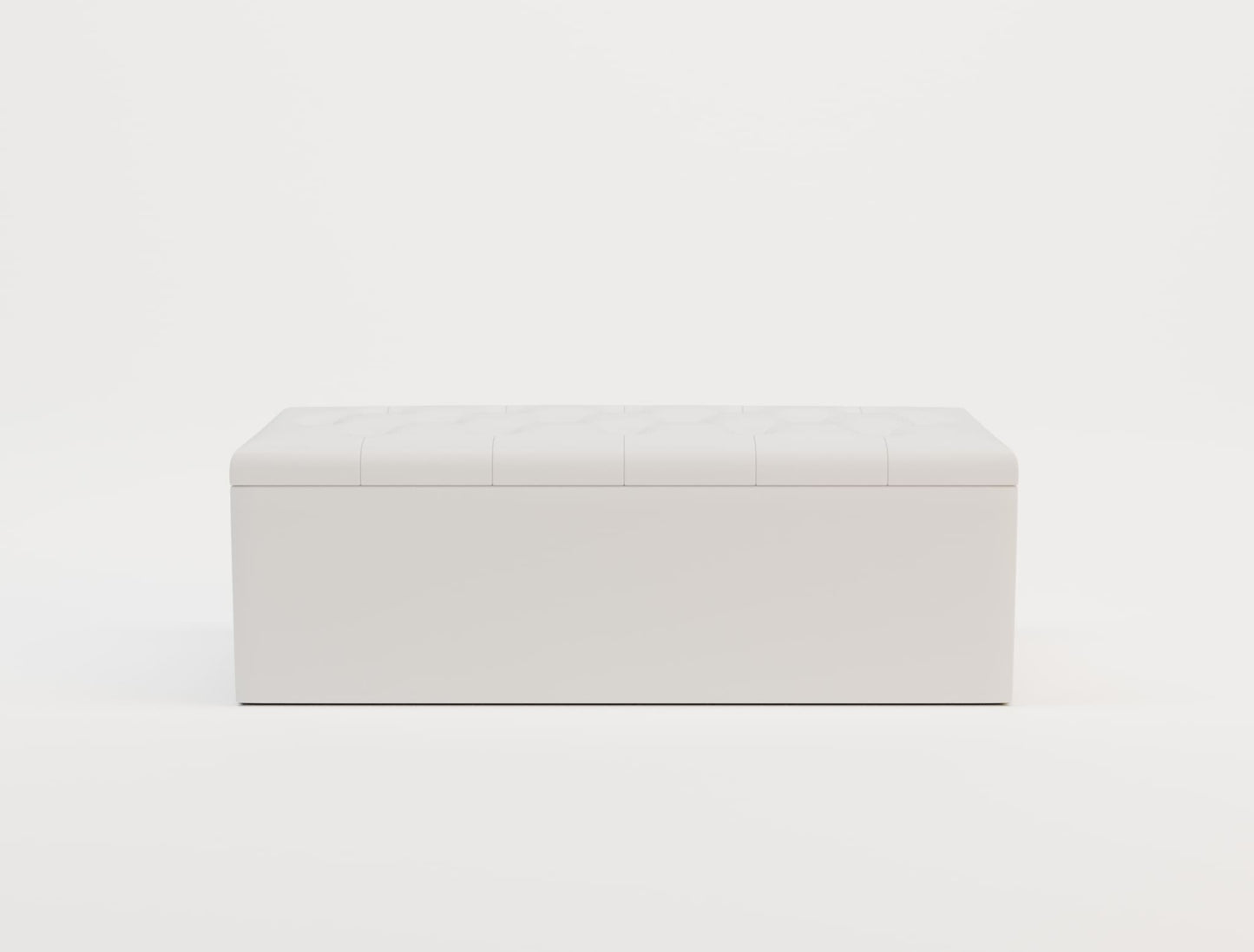 Oxford White Faux Leather Ottoman