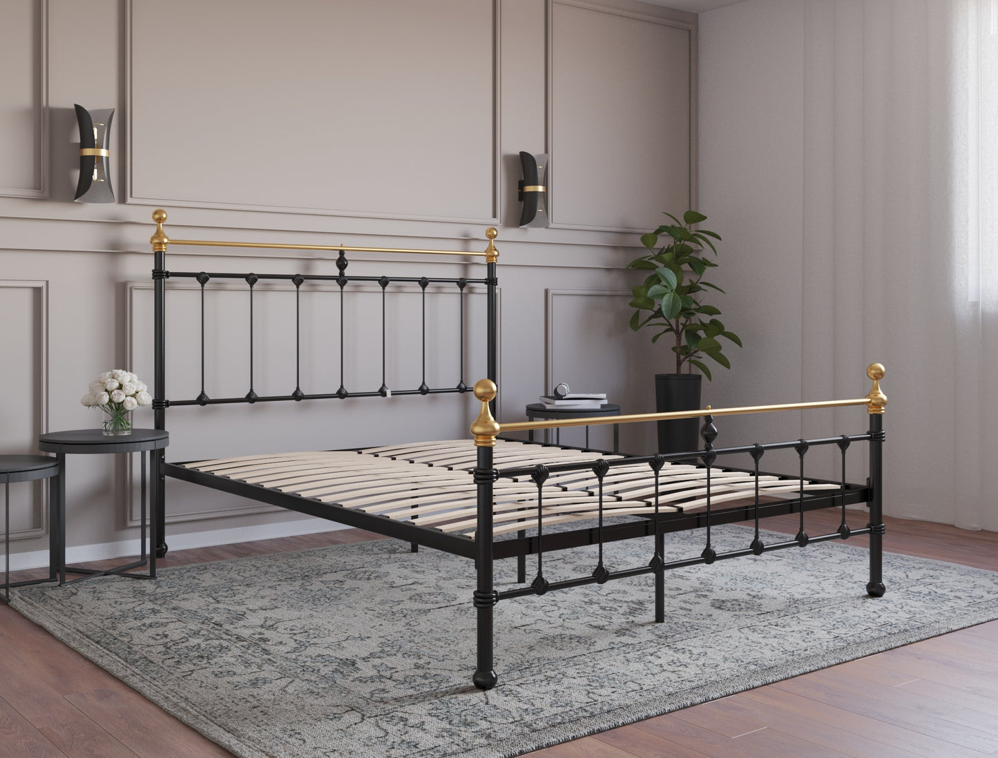 Elizabeth Black / Gold Metal Bed Frame