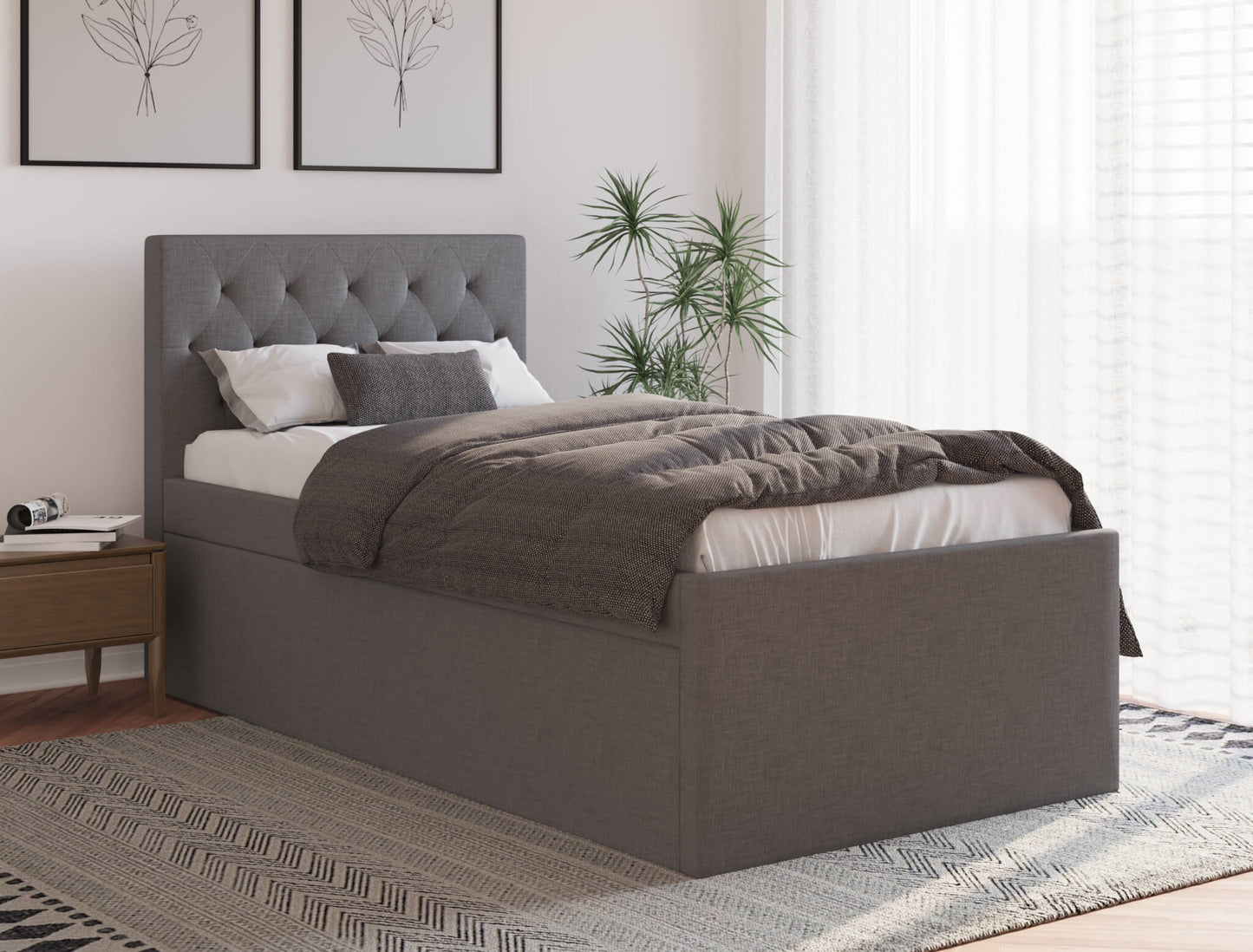 Corden Grey Fabric Trundle