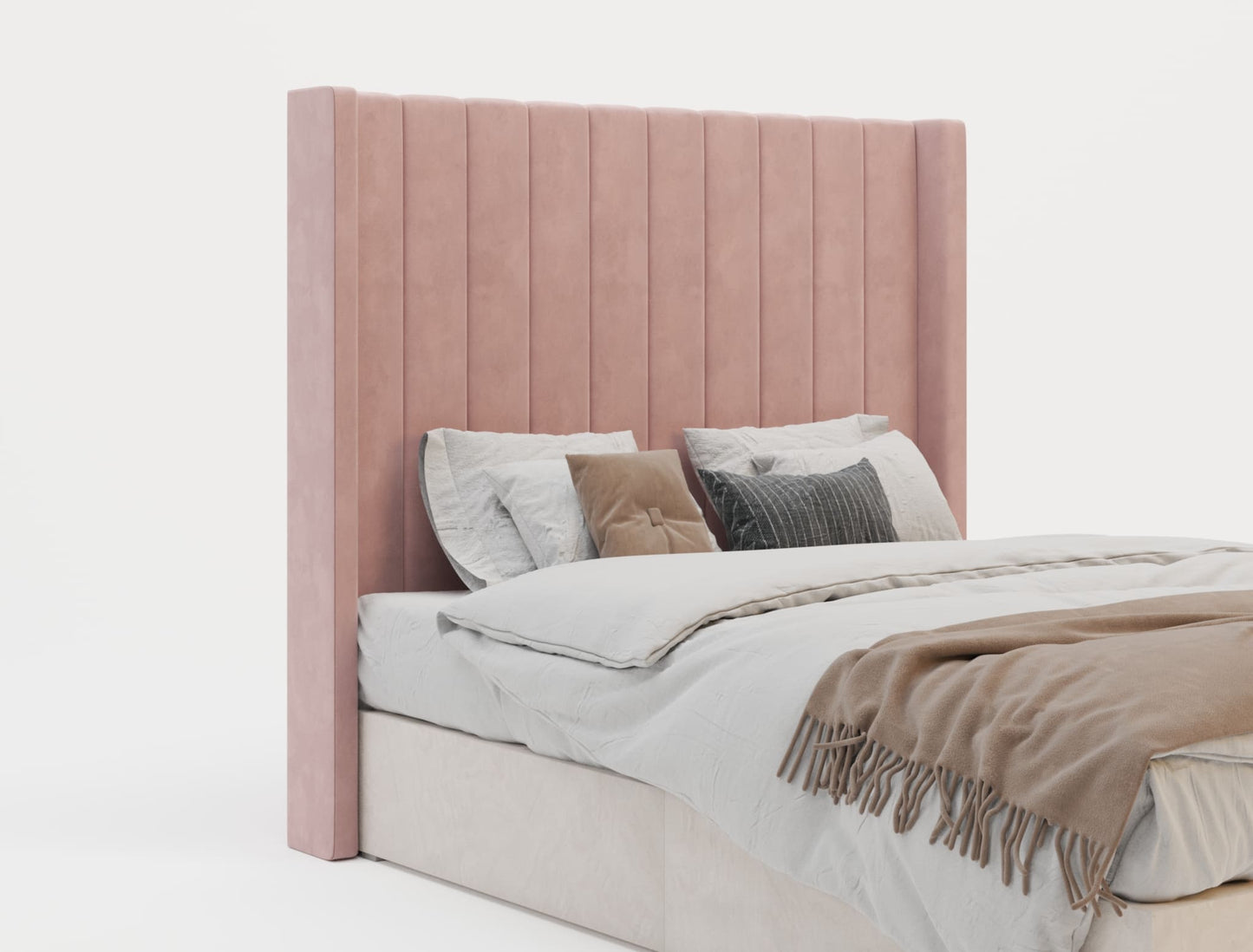 Jacob Pink Velvet Bed Head