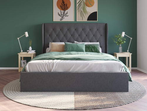 Harlow Charcoal Fabric Gas Lift Bed Frame