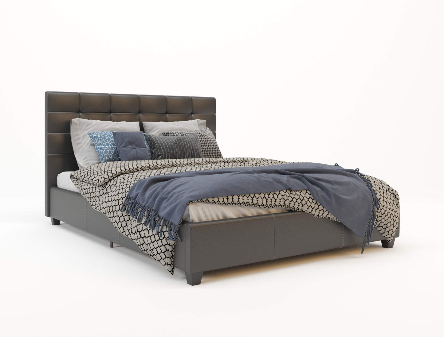 Paris Black Faux Leather Bed Frame