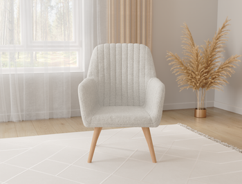 Addison White Sherpa Armchair