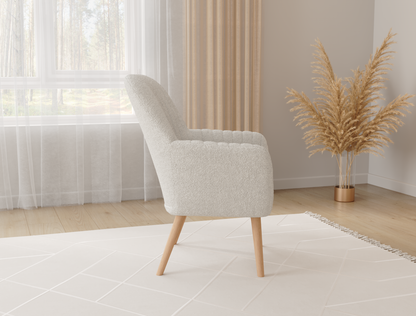 Addison White Sherpa Armchair