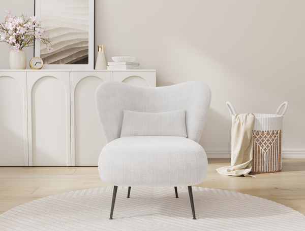 Ryder Beige Corduroy Velvet Armchair