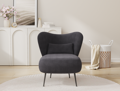 Ryder Charcoal Corduroy Velvet Armchair