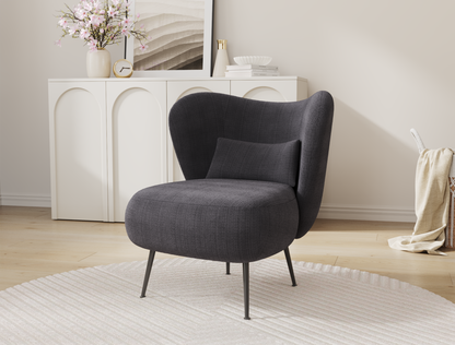 Ryder Charcoal Corduroy Velvet Armchair