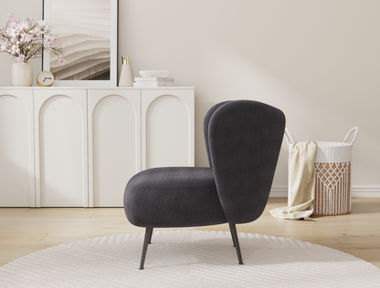 Ryder Charcoal Corduroy Velvet Armchair