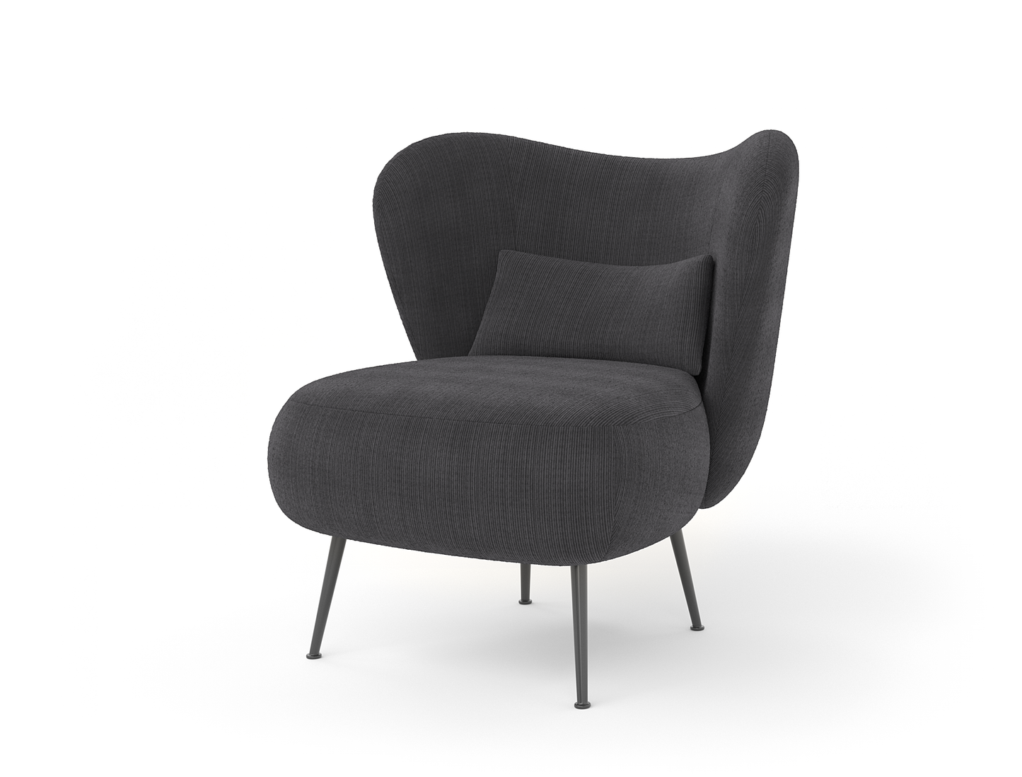 Ryder Charcoal Corduroy Velvet Armchair