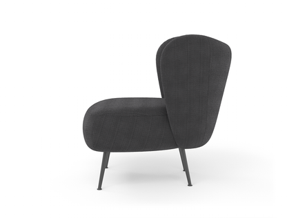 Ryder Charcoal Corduroy Velvet Armchair