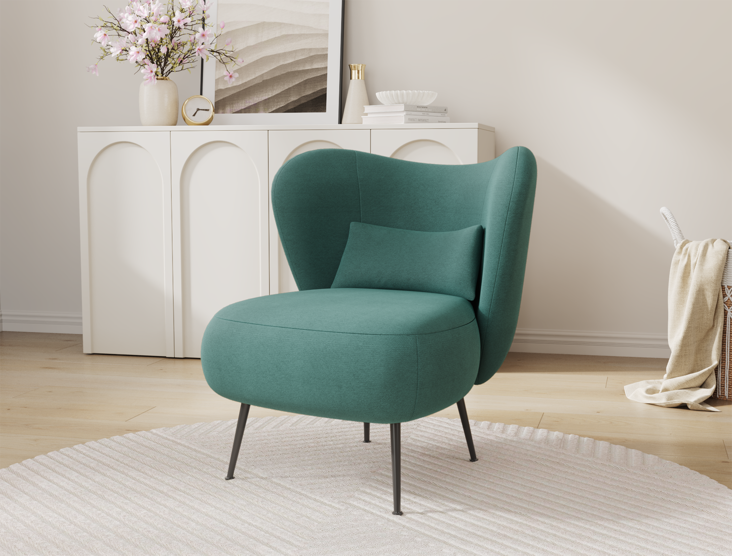 Ryder Green Fabric Armchair