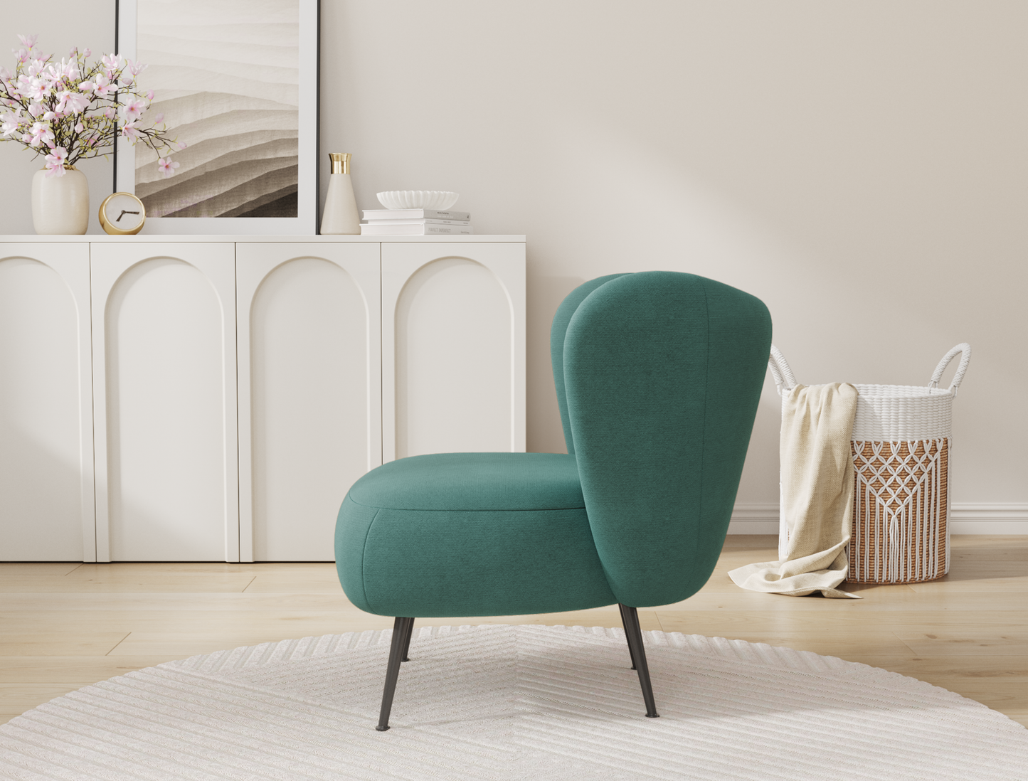 Ryder Green Fabric Armchair