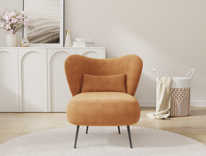 Ryder Orange Corduroy Velvet Armchair