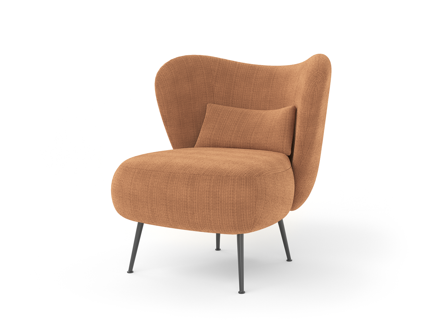 Ryder Orange Corduroy Velvet Armchair