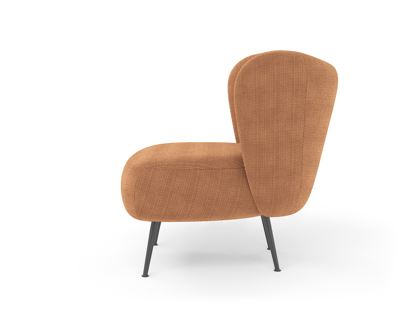 Ryder Orange Corduroy Velvet Armchair